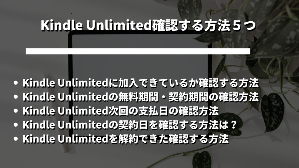Kindle Unlimited確認記事の確認見出し画像